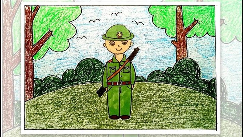 Hình minh họa chú bộ đội bảo vệ vùng biển đảo