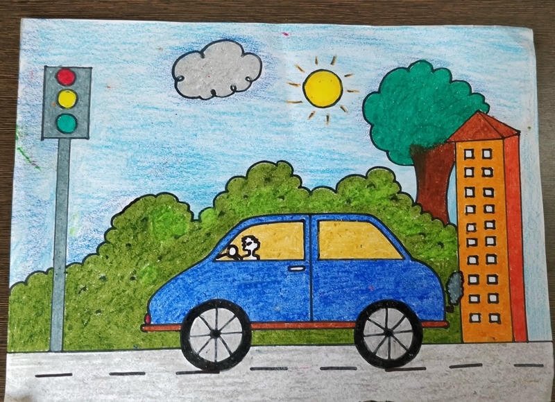 Hình ô tô vẽ đơn giản phù hợp trẻ nhỏ