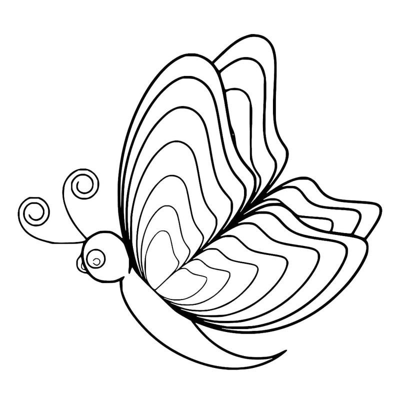 Hình phác họa cánh bướm đơn giản cho trẻ