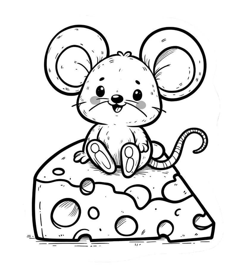 Hình phác họa chuột nhỏ dễ vẽ cho trẻ