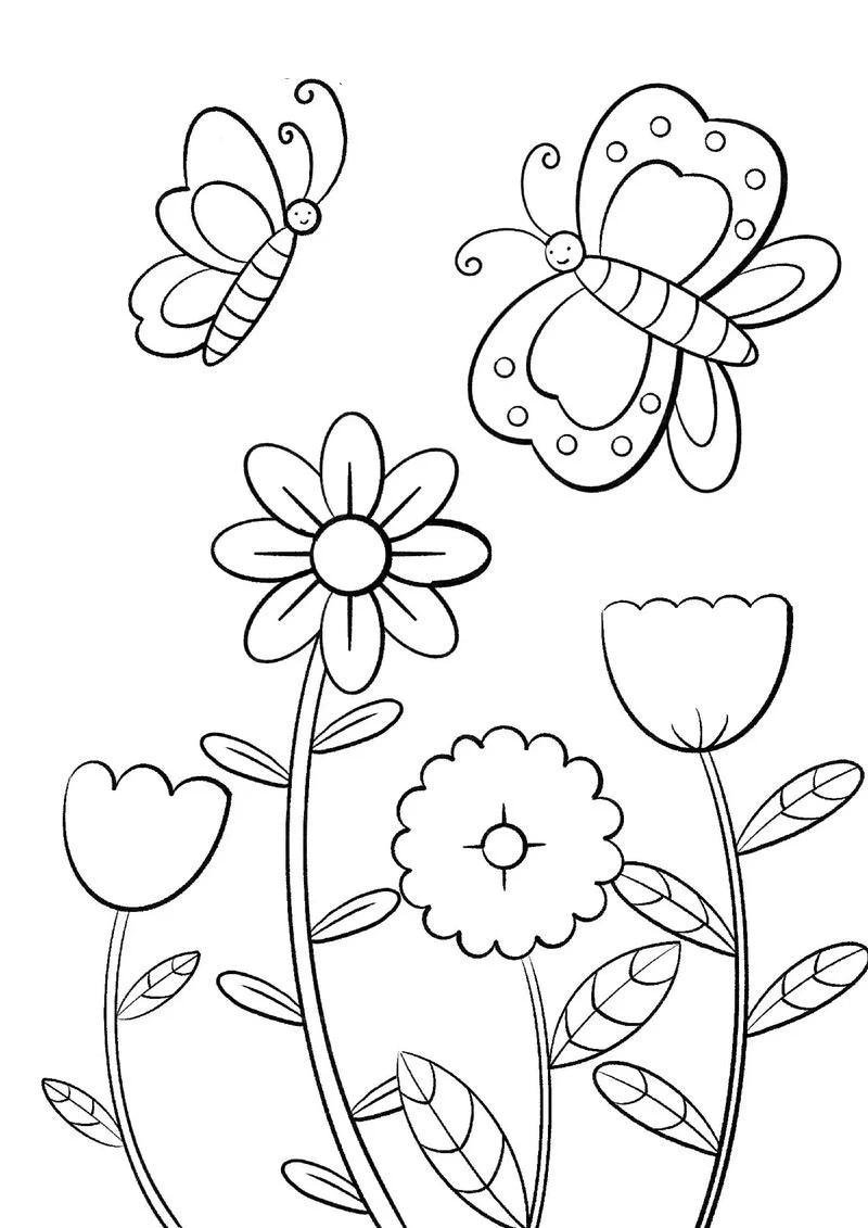 Hình phác thảo bướm bay cho bé tập tô