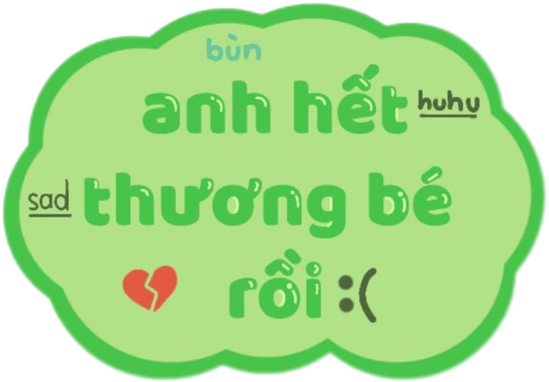 Hình sticker chữ anh hết thương em rồi