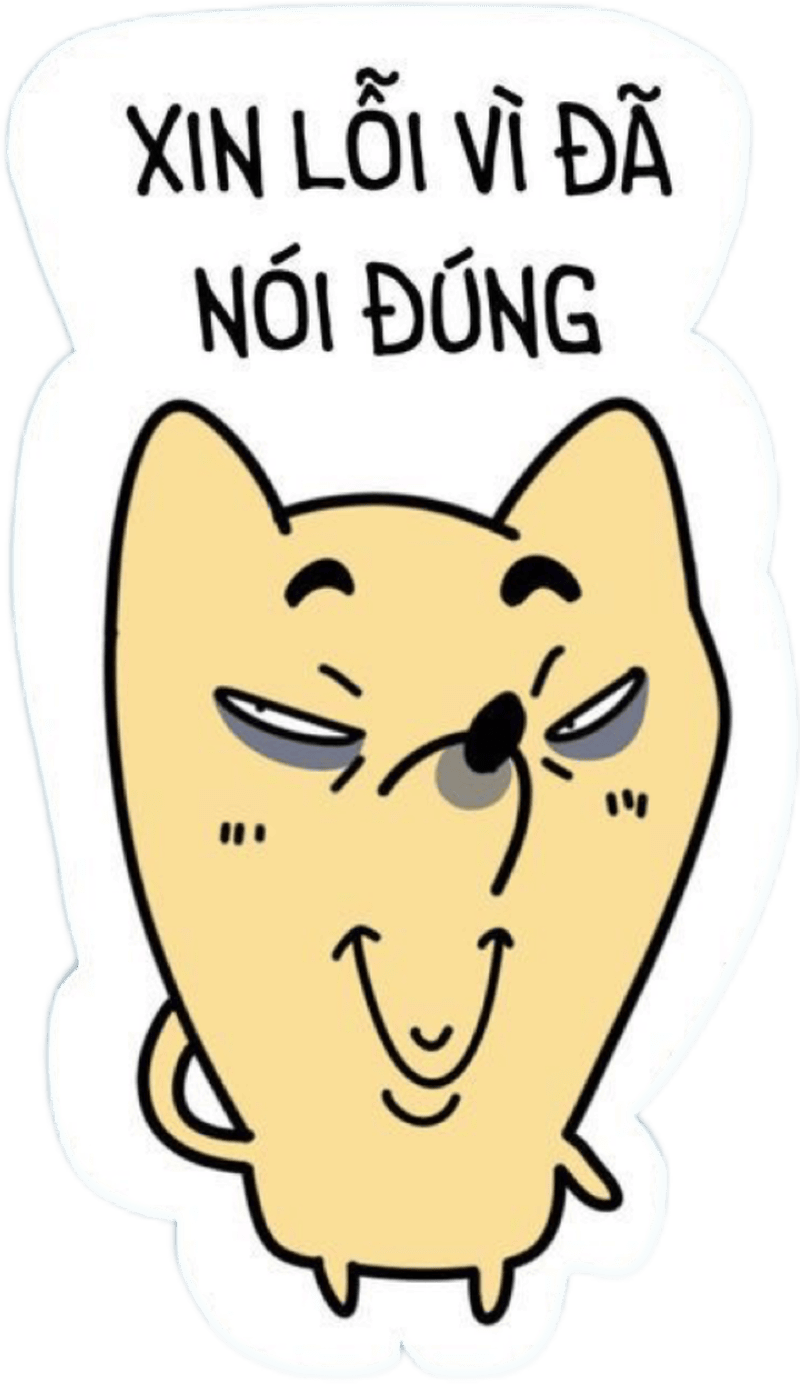 Hình sticker chữ xin lỗi vì đã nói đúng