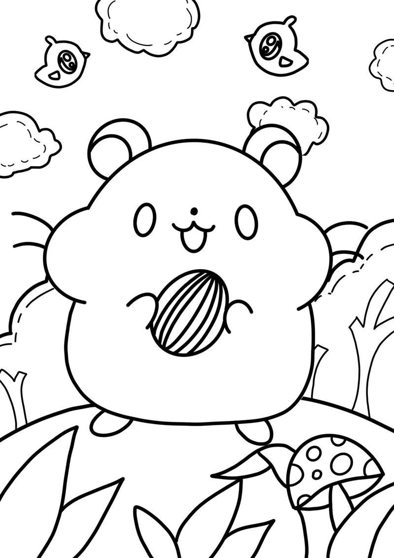 Hình tô màu con chuột đơn giản cho bé tập tô