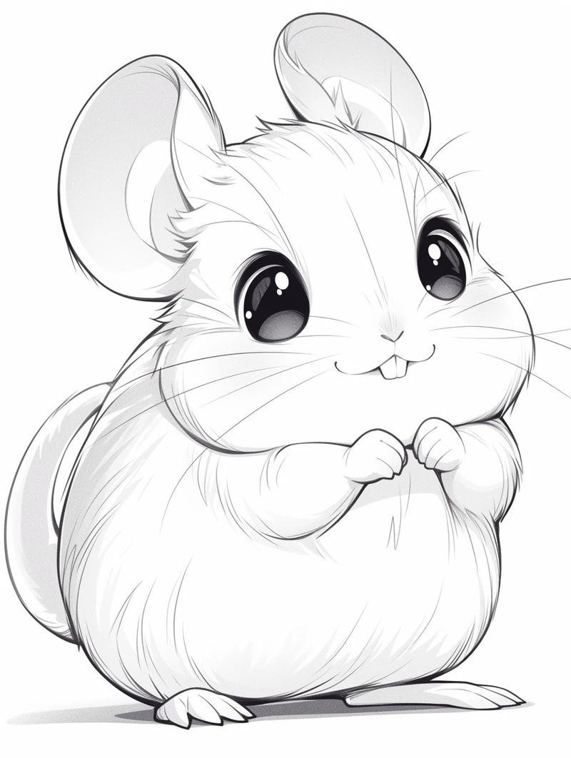 Hình tô màu con chuột ngộ nghĩnh dành cho bé