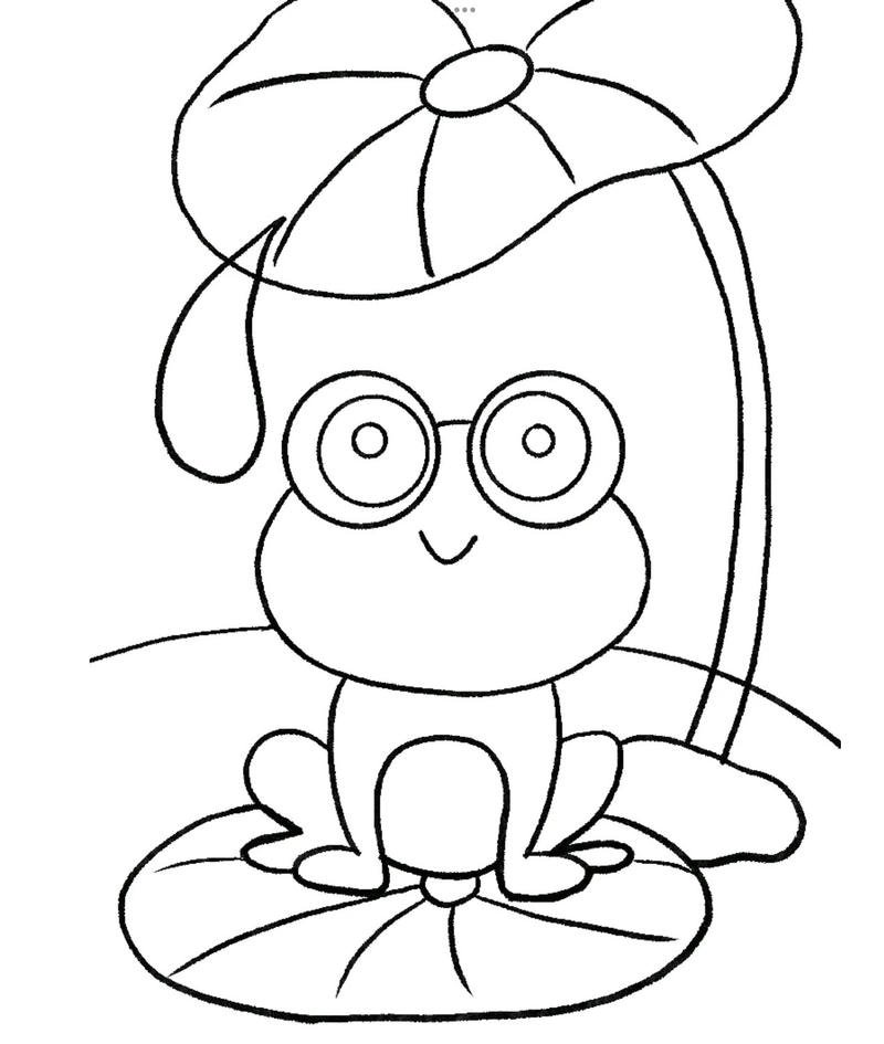 Hình tô màu con ếch dễ thương trong sách thiếu nhi