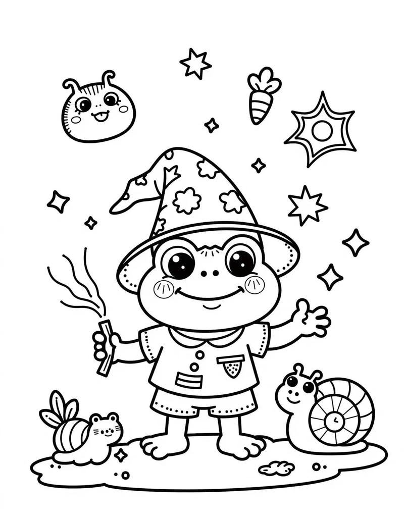 Hình tô màu con ếch đơn giản cho bé mầm non