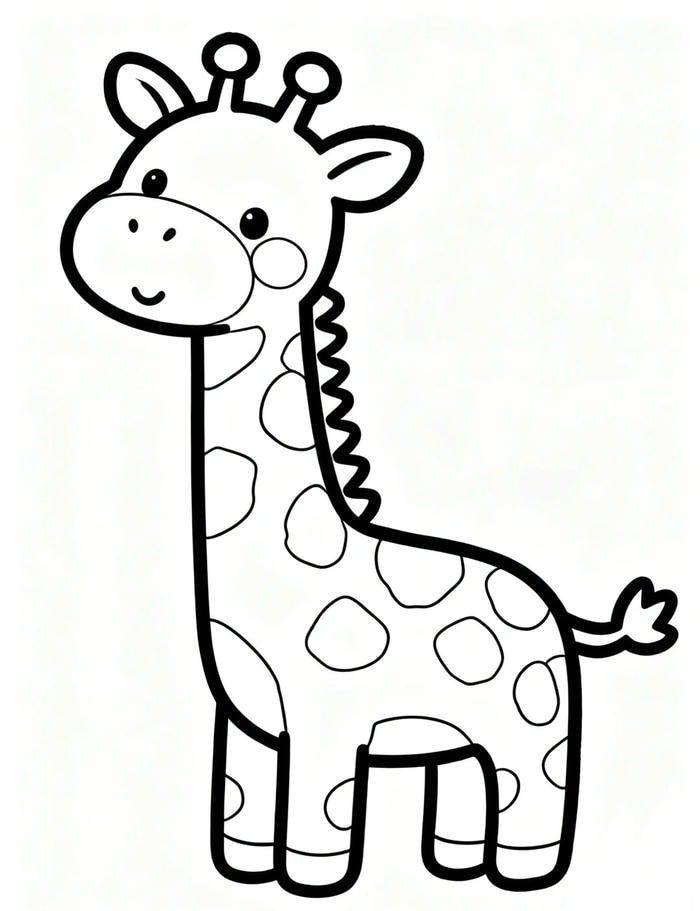 Hình tô màu con hươu cao cổ phù hợp ba tuổi