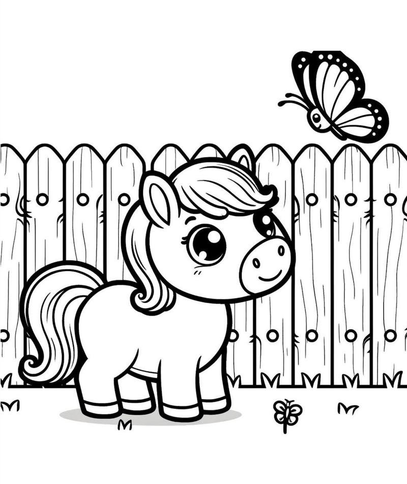 Hình tô màu con ngựa đang chạy trên cánh đồng