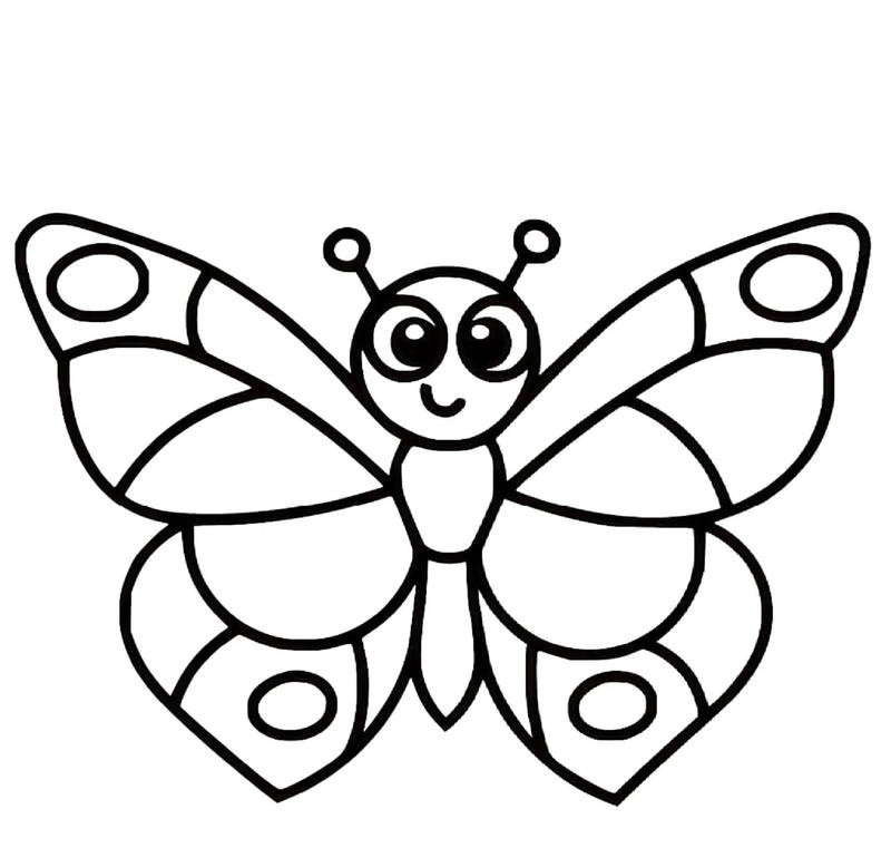 Hình vẽ bướm bay nhẹ cho trẻ em tô màu