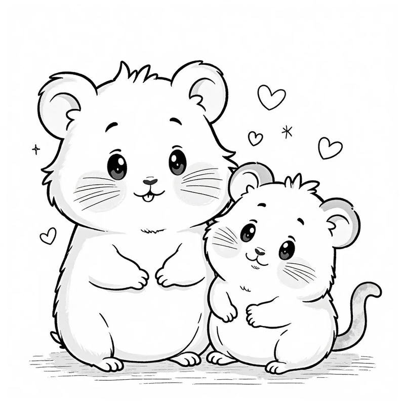 Hình vẽ chuột nhỏ phong cách hoạt hình cho bé