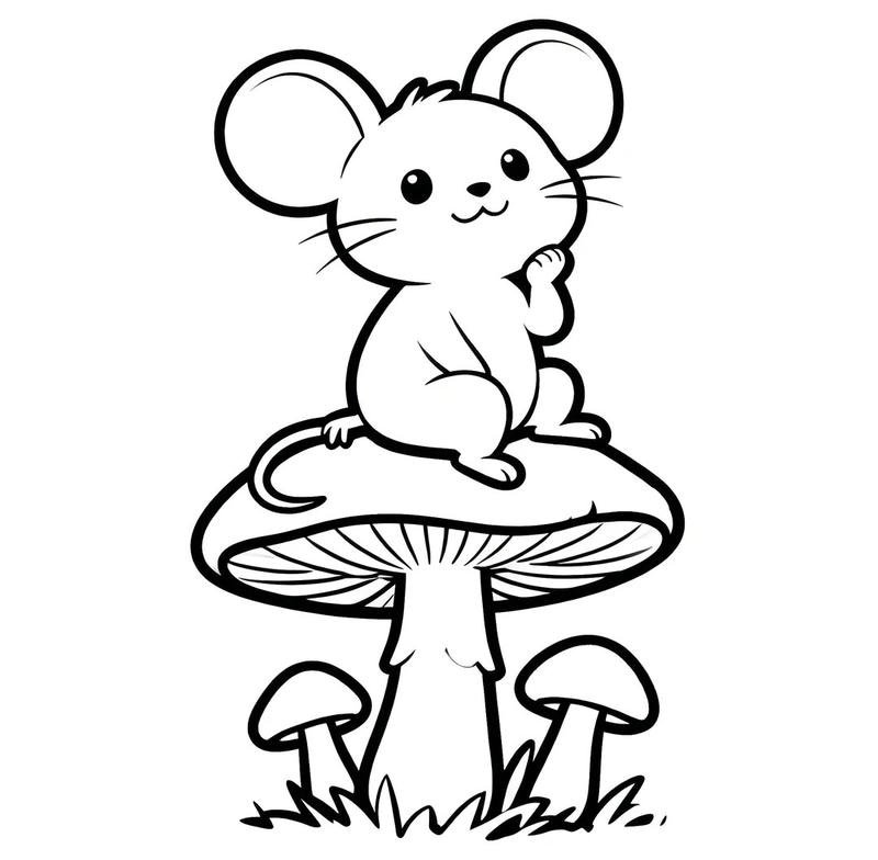 Hình vẽ hamster nhỏ dễ thương trong trang tô màu