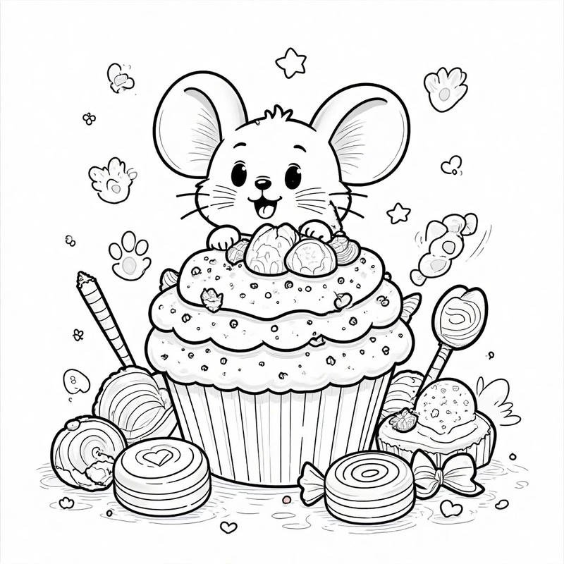 Hình vẽ hamster tròn xinh để bé tô màu