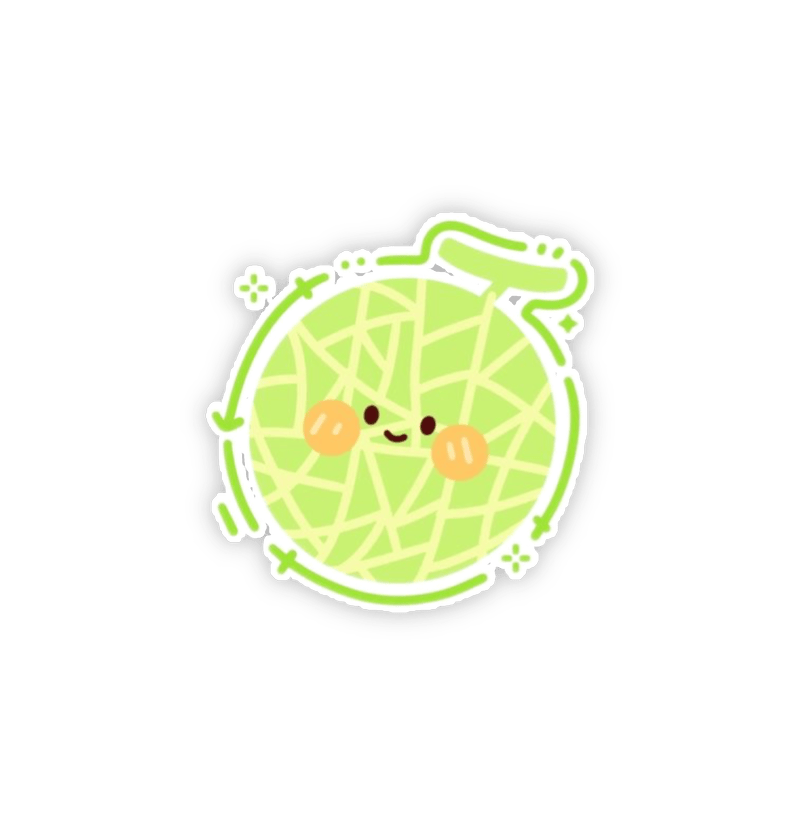 Hình vẽ sticker cute mini dễ thương quả dưa gang