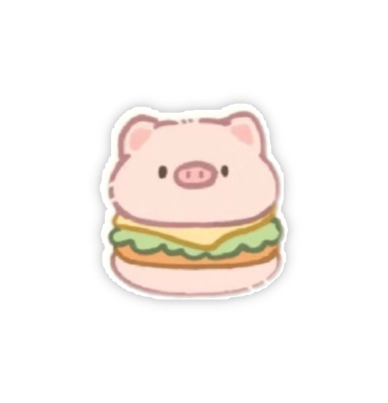 Hình vẽ sticker cute mini ngộ nghĩnh con lợn dễ thương