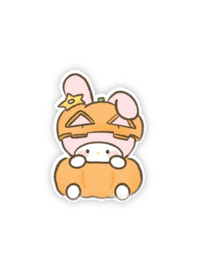 Hình vẽ sticker cute mini vui nhộn con thỏ yêu