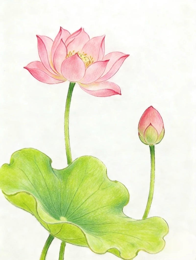 Hình vẽ vẽ tranh hoa sen giữa đầm sen yên bình