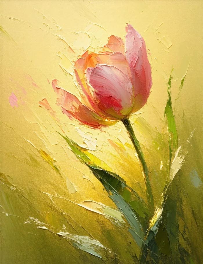 Hoa tulip tranh vẽ phong cách hiện đại tinh tế