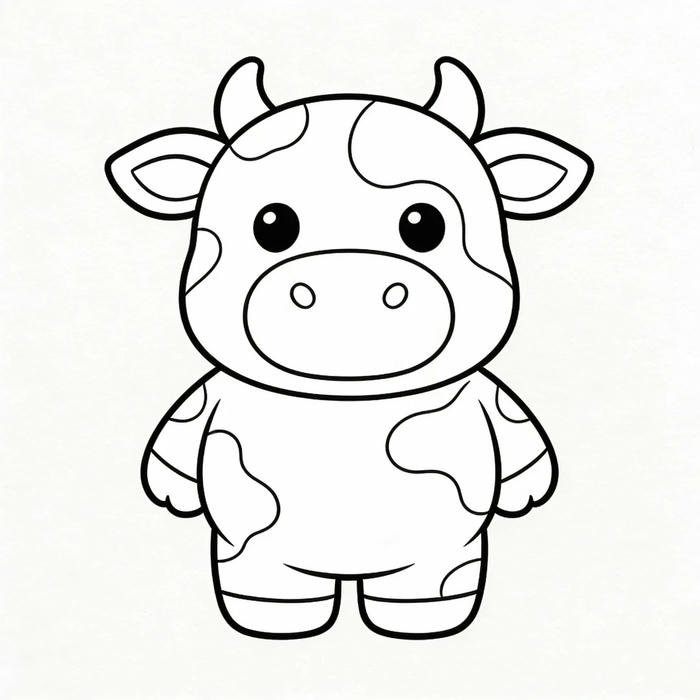 Hoạt hình khắc họa tranh tô màu con bò