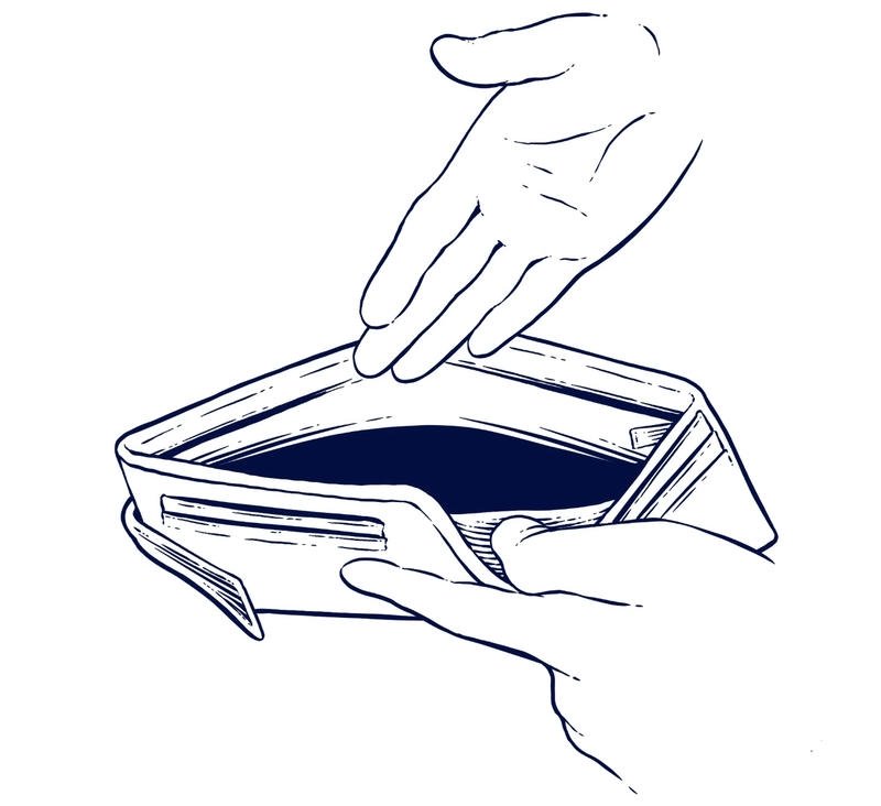 Khoảnh khắc hài hước khi ví hết tiền meme