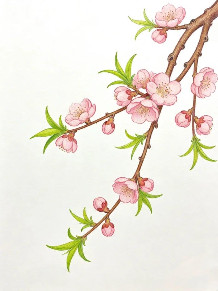 Khung cảnh bình minh hoa anh đào nhẹ nhàng