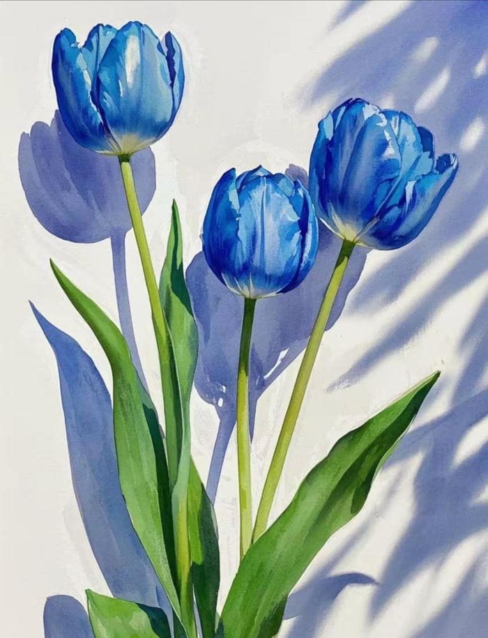 Khung cảnh thiên nhiên sinh động tranh phong cảnh hoa tulip