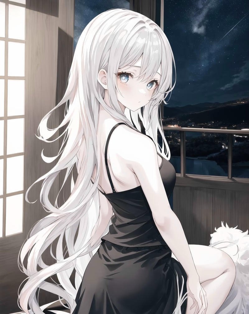 Khung hình nghệ thuật với cô gái anime gợi cảm