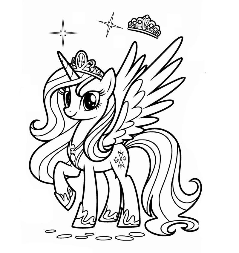 Mẫu chú ngựa nhỏ cute cho bé học tô màu