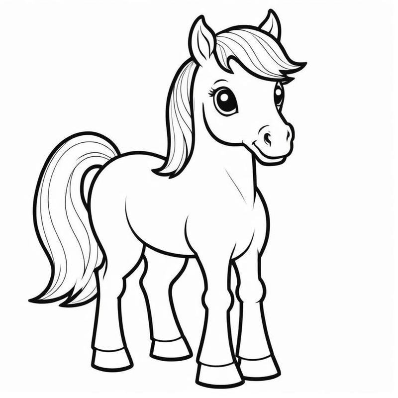 Mẫu chú ngựa nhỏ hoạt hình đáng yêu cho trẻ em