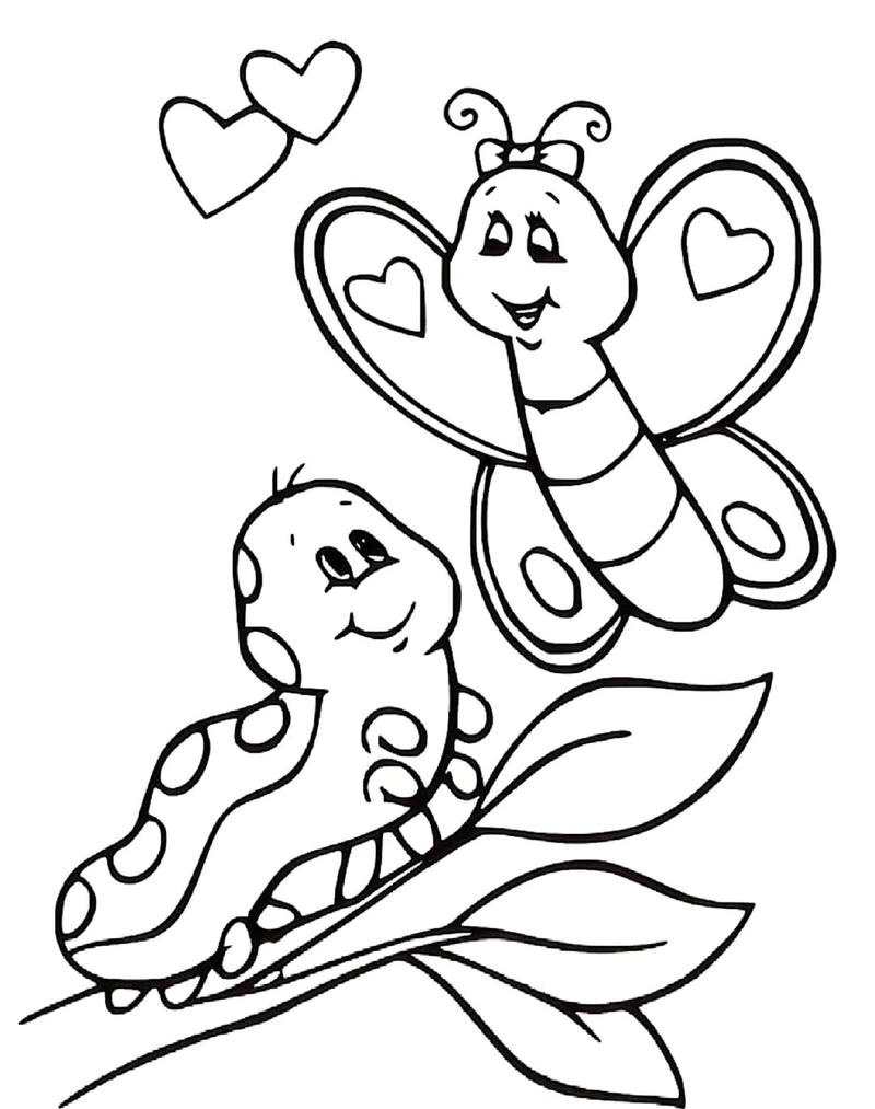 Mẫu hình bướm bay quanh hoa cho trẻ nhỏ