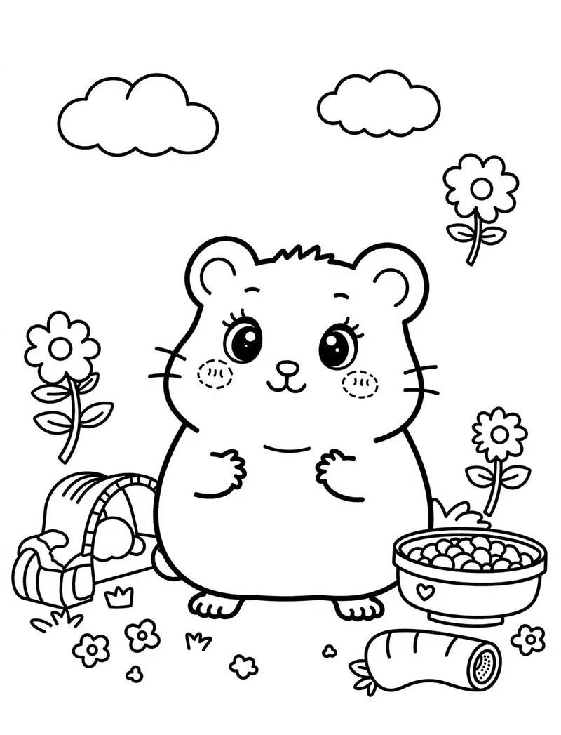 Mẫu tô màu con chuột cute cho trẻ nhỏ