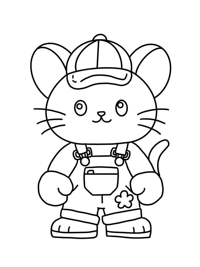 Mẫu tô màu con chuột đơn giản cho trẻ em