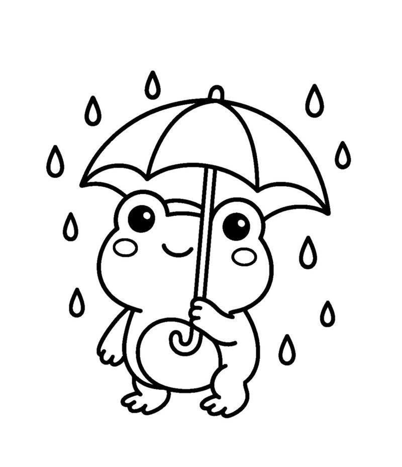 Mẫu tô màu con ếch hoạt hình đáng yêu cho trẻ