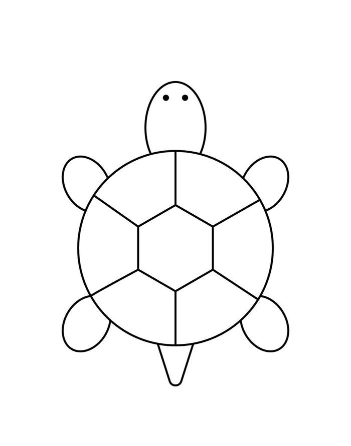 Mẫu tô màu con rùa biển phong cách hoạt hình