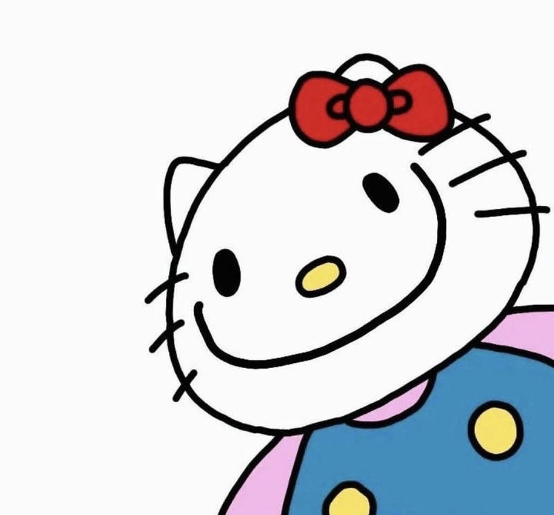 Meme Hello Kitty bựa gương mặt vui nhộn gây cười