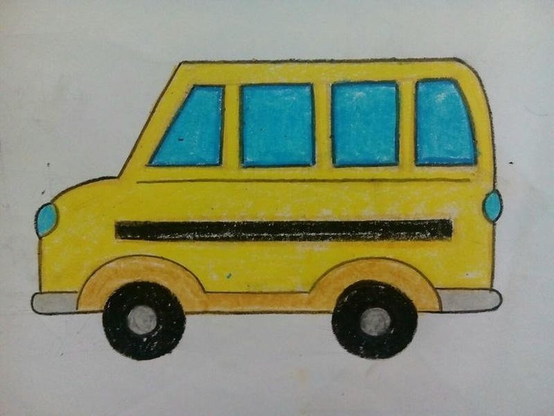 Minh họa ô tô hoạt hình màu sắc tươi sáng