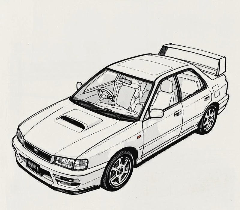 Minh họa ô tô thể thao màu nổi bật