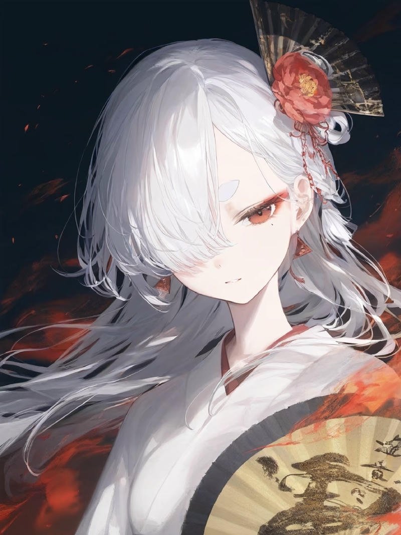 Nét thanh lịch thể hiện rõ trong ảnh anime girl tóc trắng