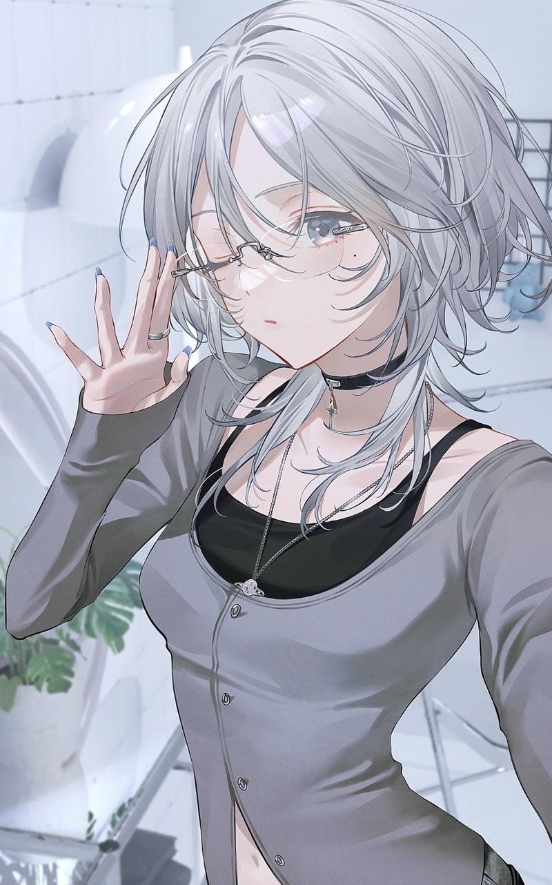 Nét vẽ mềm mại làm ảnh anime girl tóc trắng thêm cuốn hút