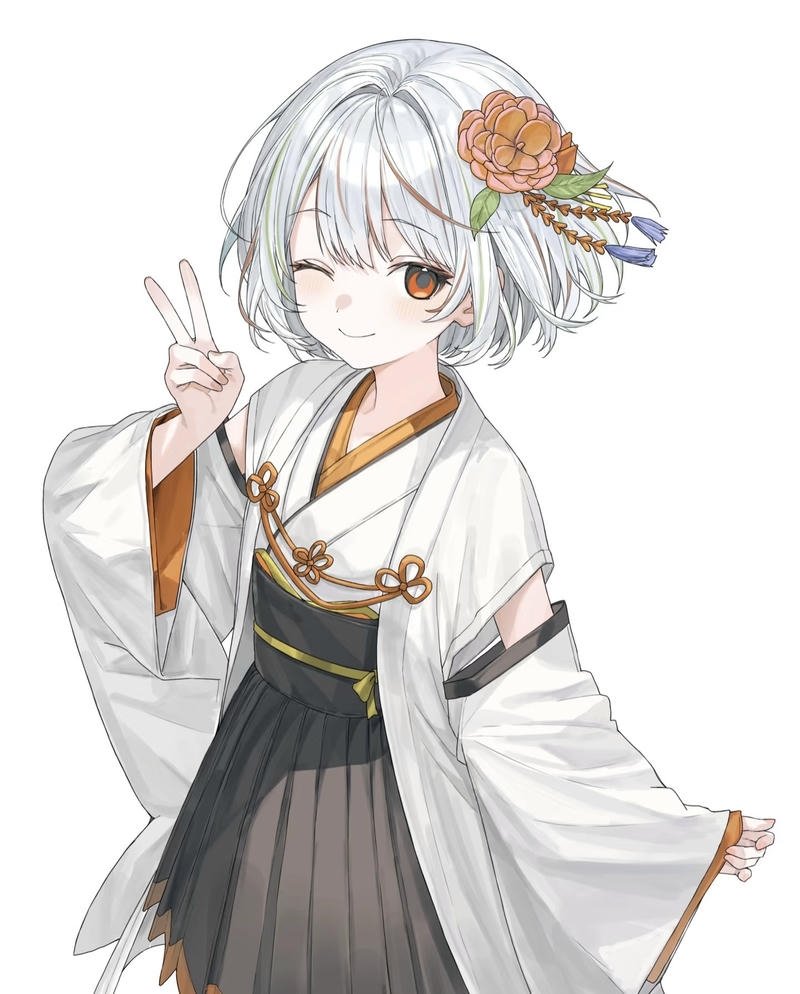 Nét vẽ thanh thoát mang lại ảnh anime girl tóc trắng cuốn hút