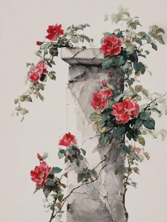 Nét vẽ tỉ mỉ trong những bức tranh hoa