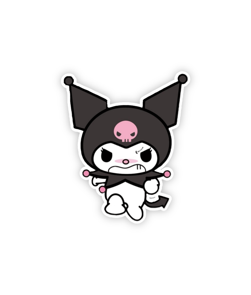 Nhãn dán Kuromi dễ thương vẻ mặt đang tức giận