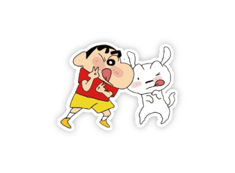 Nhãn dán Shin hài hước đáng yêu và thú cưng