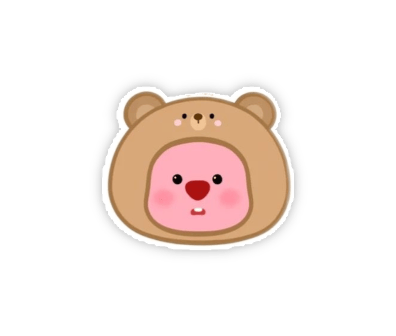 Nhãn dán cute mini hình vẽ gấu nâu siêu dễ thương