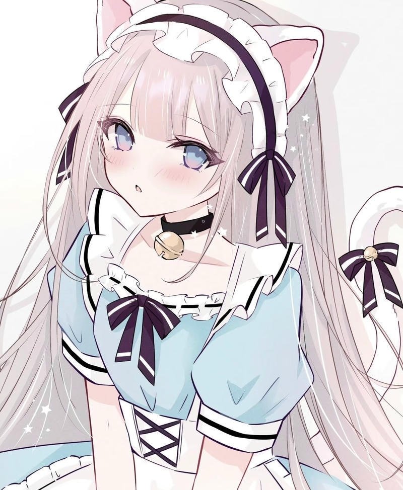 Nhân vật nữ anime với phong cách hầu gái dễ thương