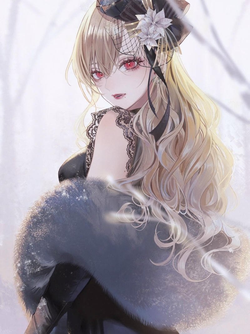 Nhân vật nữ tóc bay nhẹ trong ảnh anime con gái