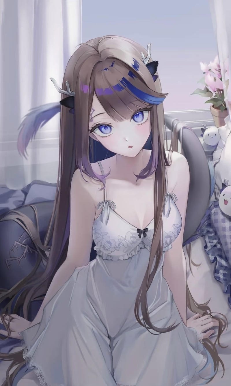 Nhân vật nữ với nụ cười nhẹ đáng yêu