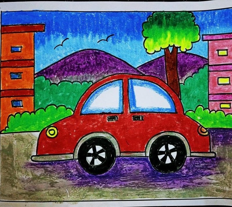 Phác họa ô tô con góc nhìn ba phần tư