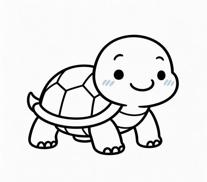 Phác họa rùa chậm rãi cho trẻ tập tô hàng ngày