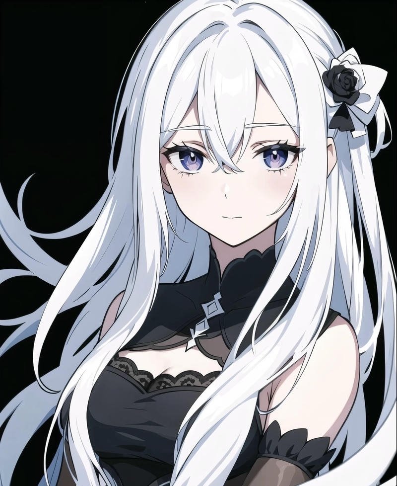 Phối hợp màu sắc làm ảnh anime girl tóc trắng nổi bật